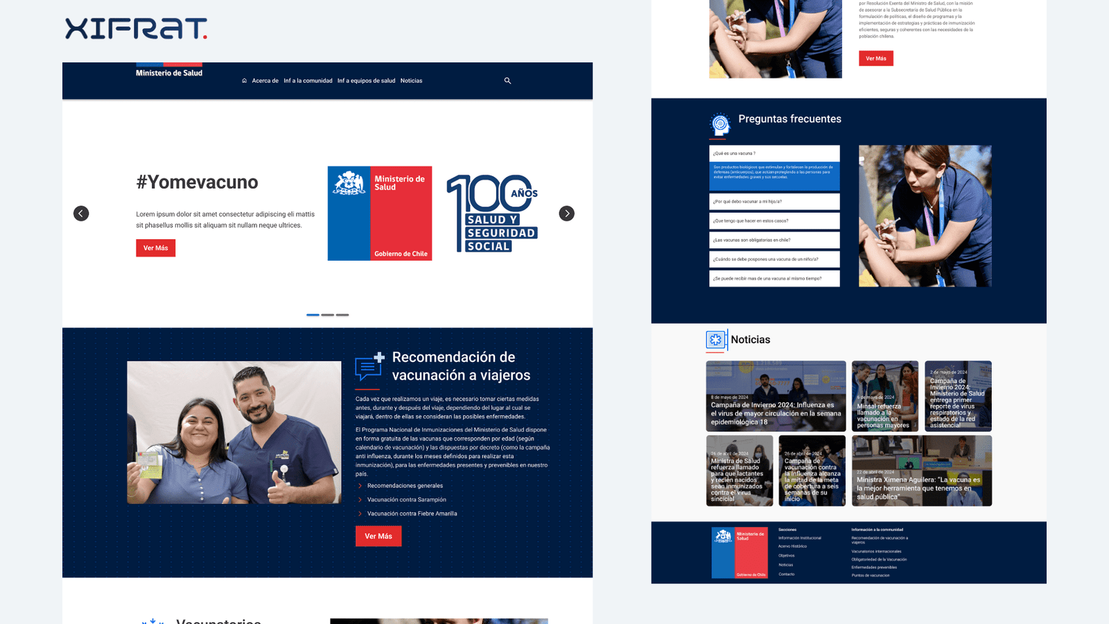 Diseño de sitio web institucional para Ministerio de Salud Chile / Organización Panamericana de la Salud